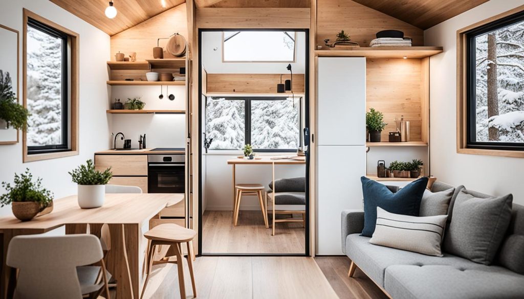 minimalist tiny home interior